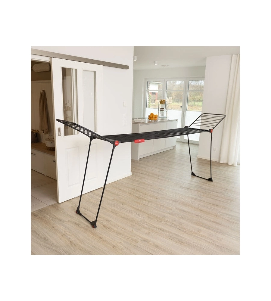 Stendibiancheria Vileda "Infinity Flex Ultimate" nero estensibile 117-205 cm