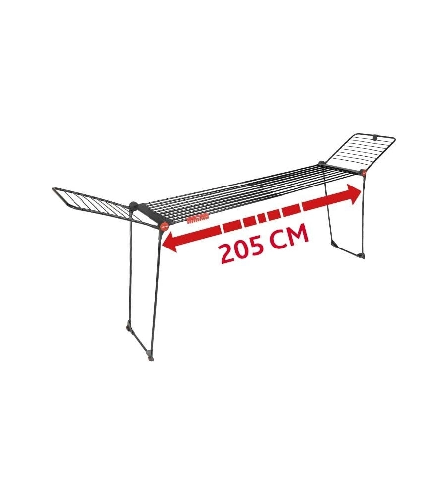 Stendibiancheria Vileda "Infinity Flex Ultimate" nero estensibile 117-205 cm