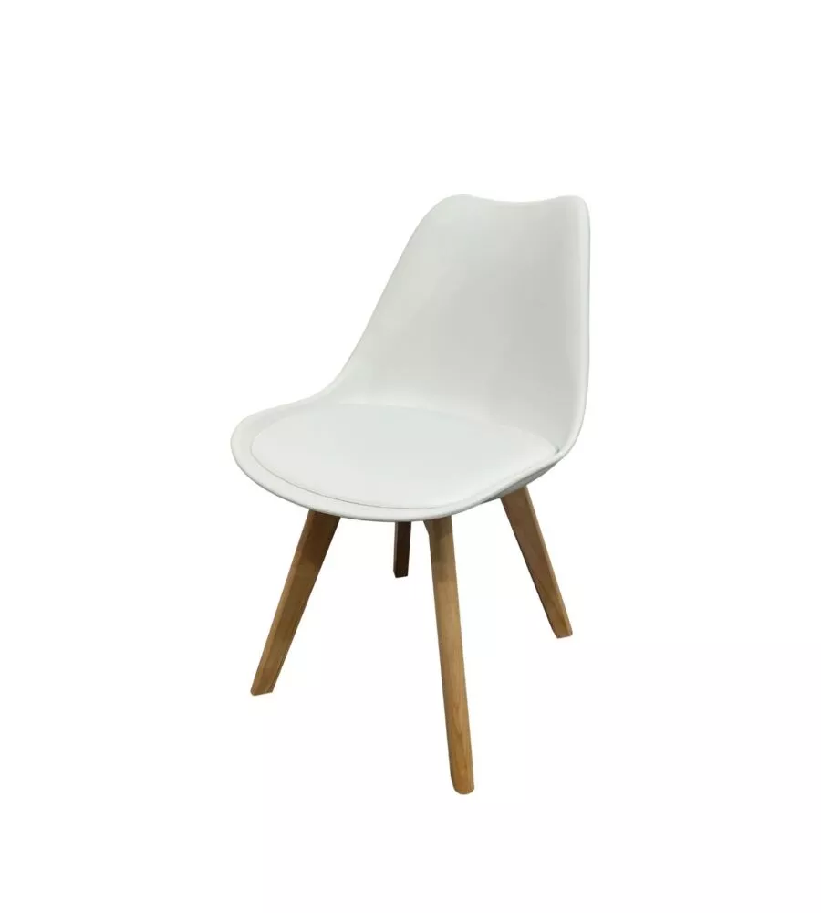 Set 4 sedie da pranzo BellaHome "Castilla" bianco 48x55x81 cm