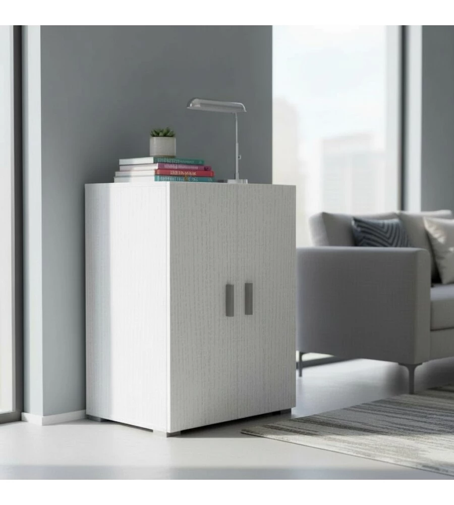 Mobile multiuso 2 ante bianco fiammato 66x45,1x88,5 cm