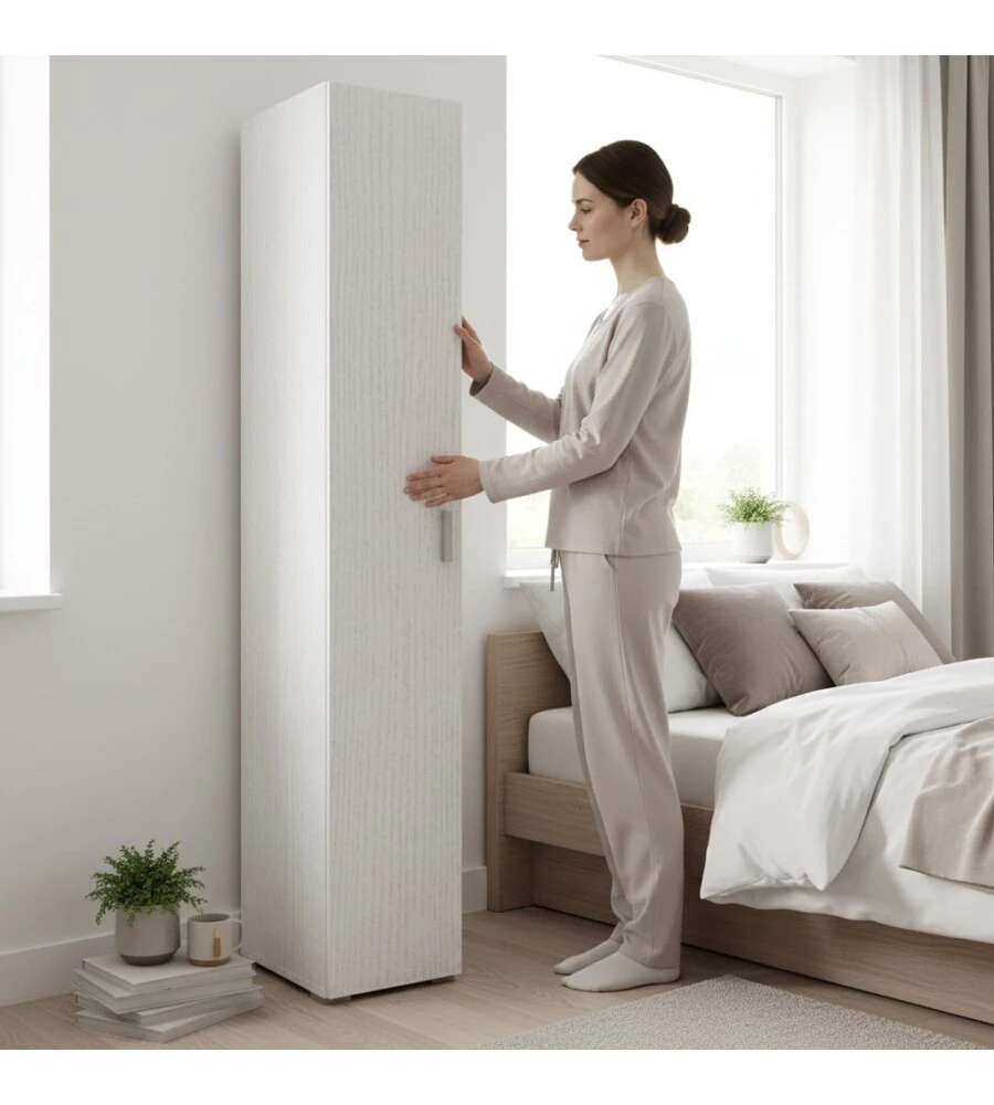 Colonna multiuso 1 ante bianco fiammato 33,2x45,1x194,3 cm