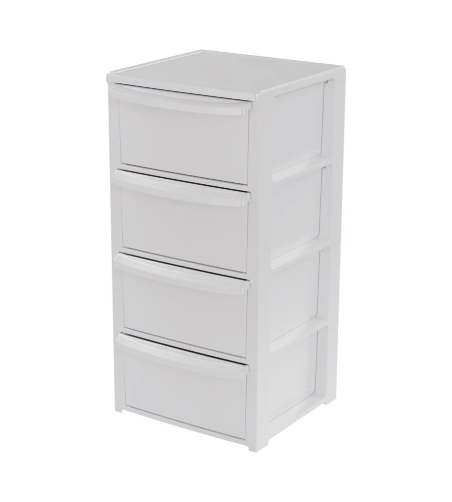 Cassettiera 4 cassetti ArtPlast "Snappy" in polipropilene bianco 39x38,5x79 cm