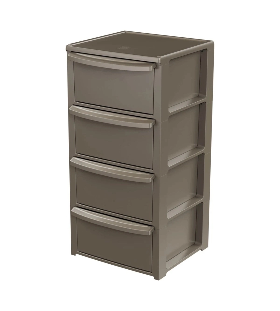 Cassettiera 4 cassetti ArtPlast "Snappy" in polipropilene tortora 39x38,5x79 cm