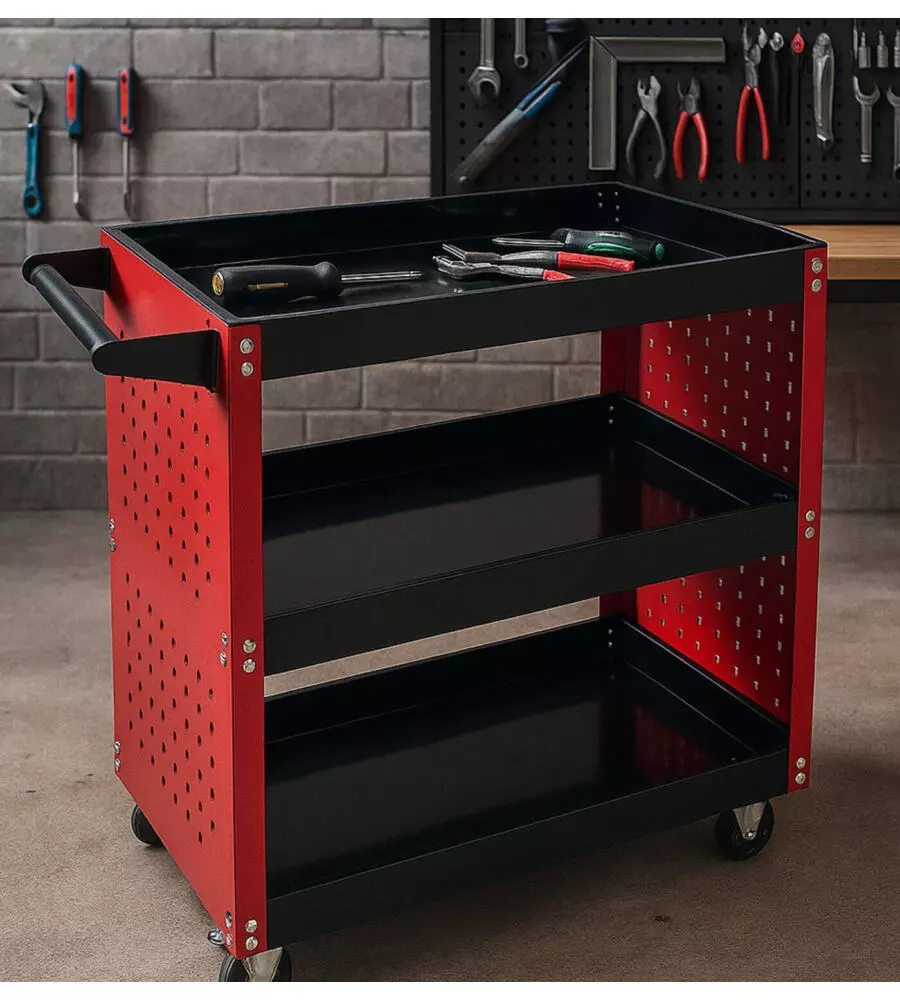 Carrello porta attrezzi Essenza 3 ripiani 75x35x72 cm