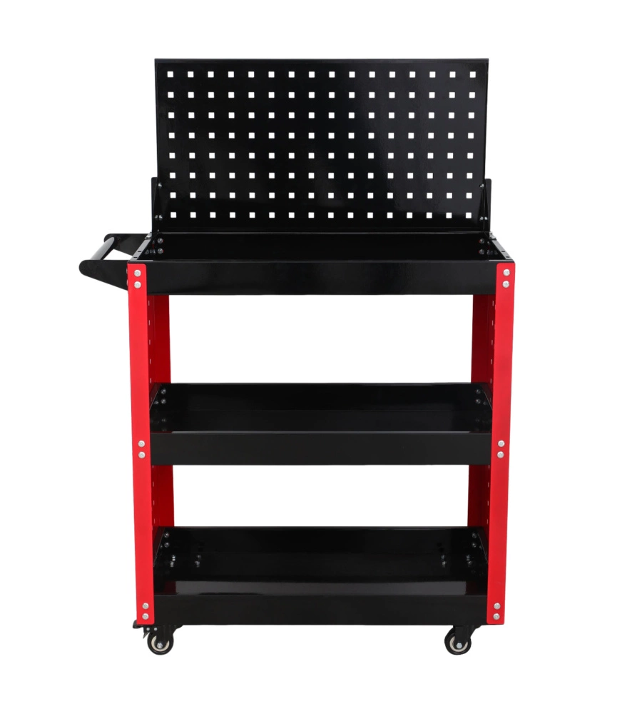 Carrello porta attrezzi 3 ripiani con pannello 75x35x106 cm