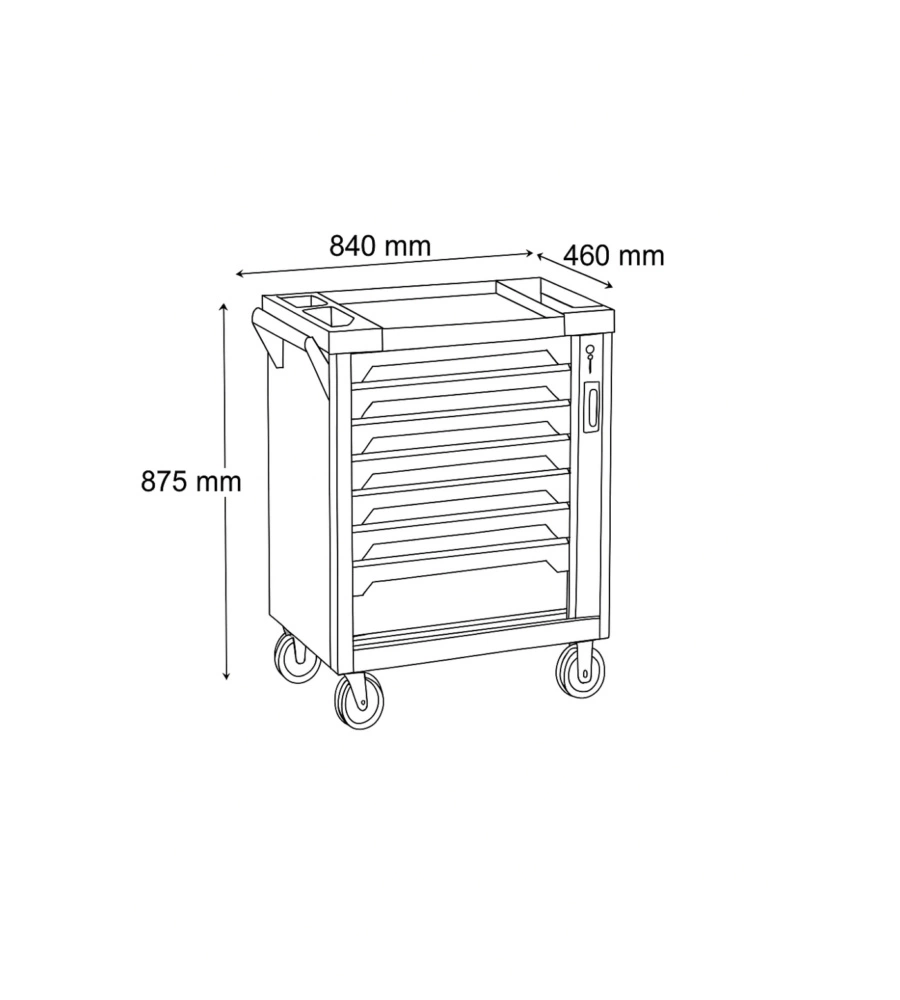 Carrello porta attrezzi Essenza 7 cassetta 84x46x87,5 cm