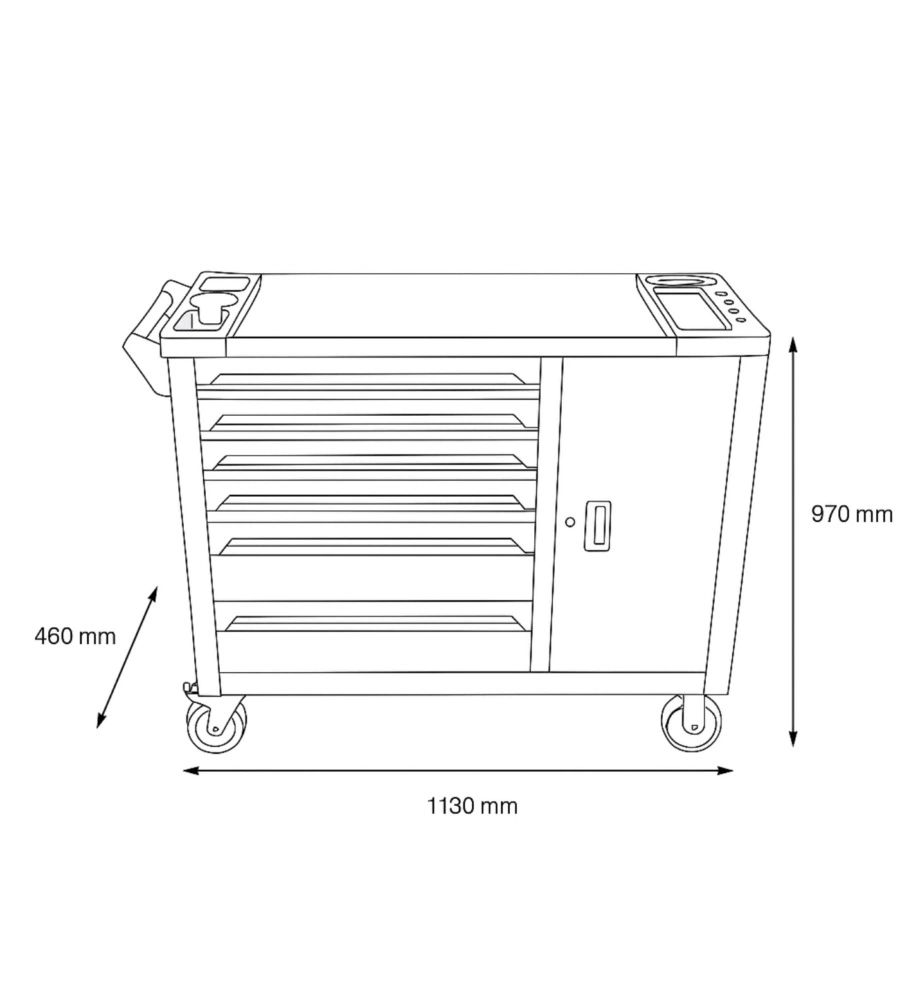 Carrello porta attrezzi Essenza 7 cassetti 113x47x97 cm