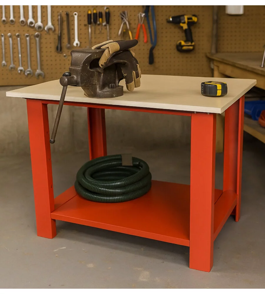 Banco da lavoro essenza in acciaio 100x75x80 cm