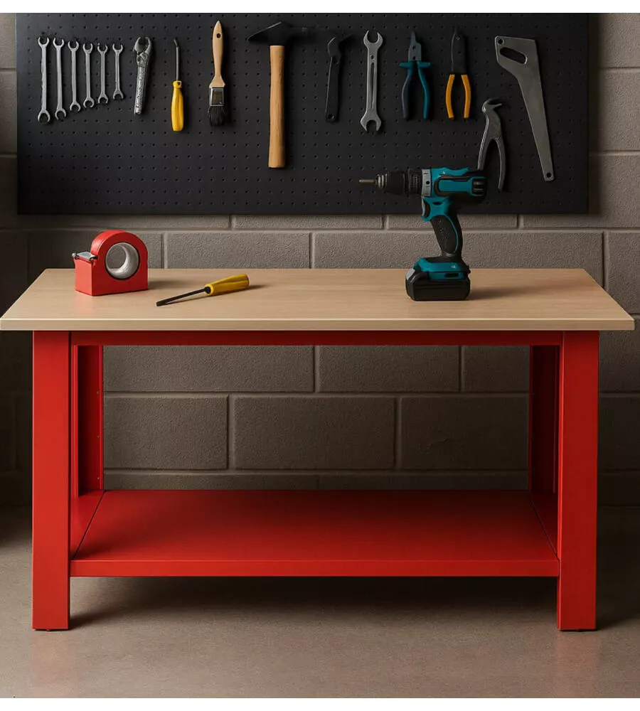 Banco da lavoro Essenza in acciaio 150x75x80 cm