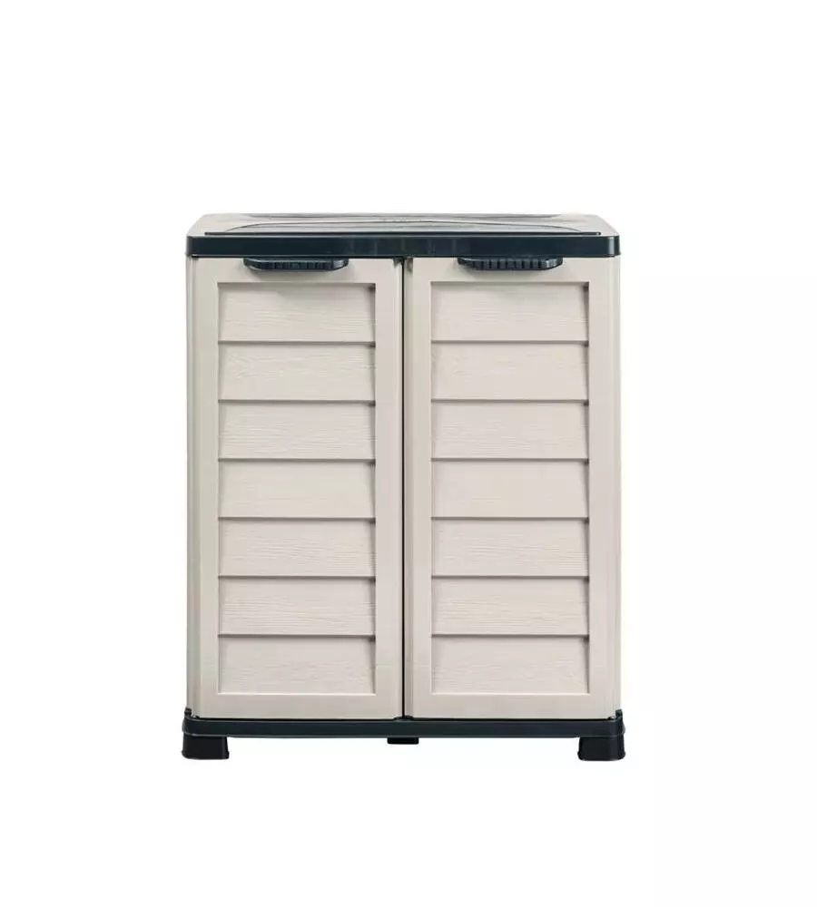 Armadio basso Bama "Riponi" in resina sabbia 76x46x89 cm