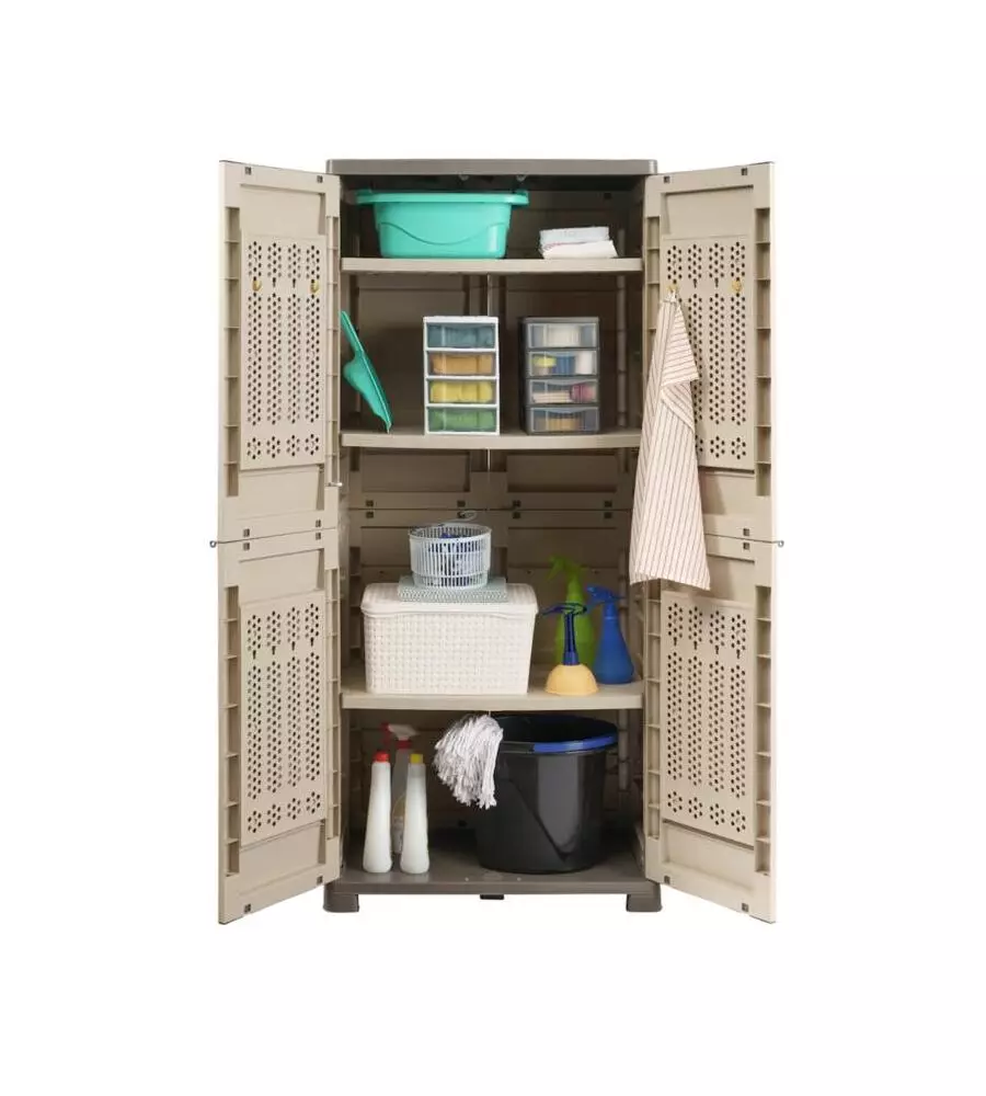 Armadio alto Bama "Riponi" in resina sabbia 76x46x168 cm