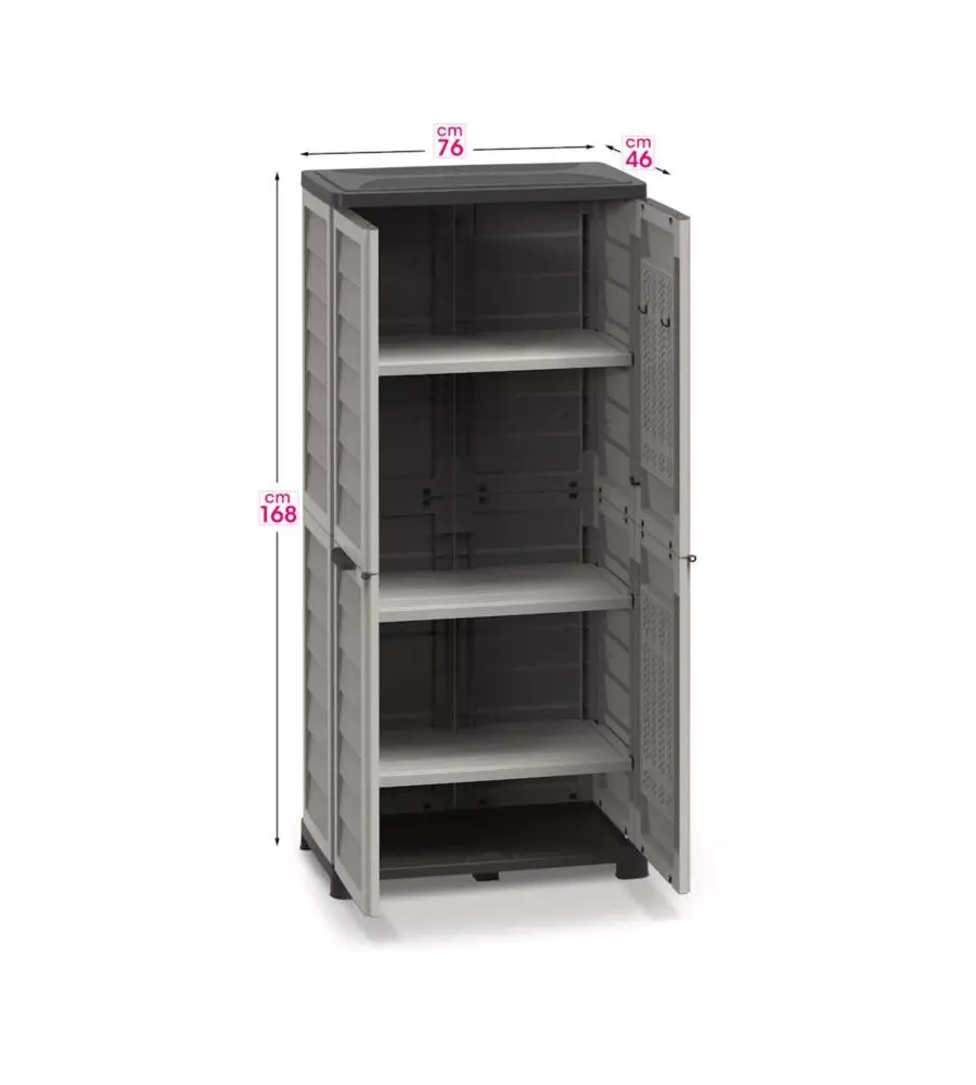 Armadio alto Bama "Riponi" in resina sabbia 76x46x168 cm