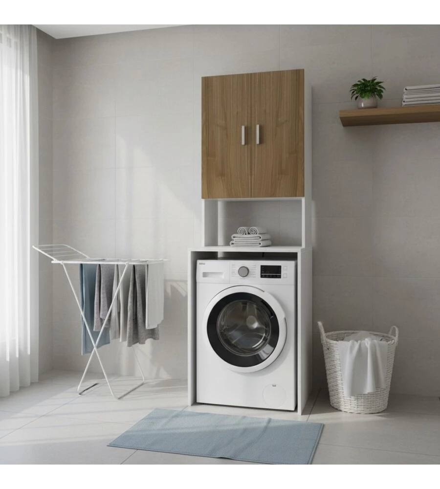 Mobile per lavatrice 2 ante noce stelvio 66x62x194,3 cm
