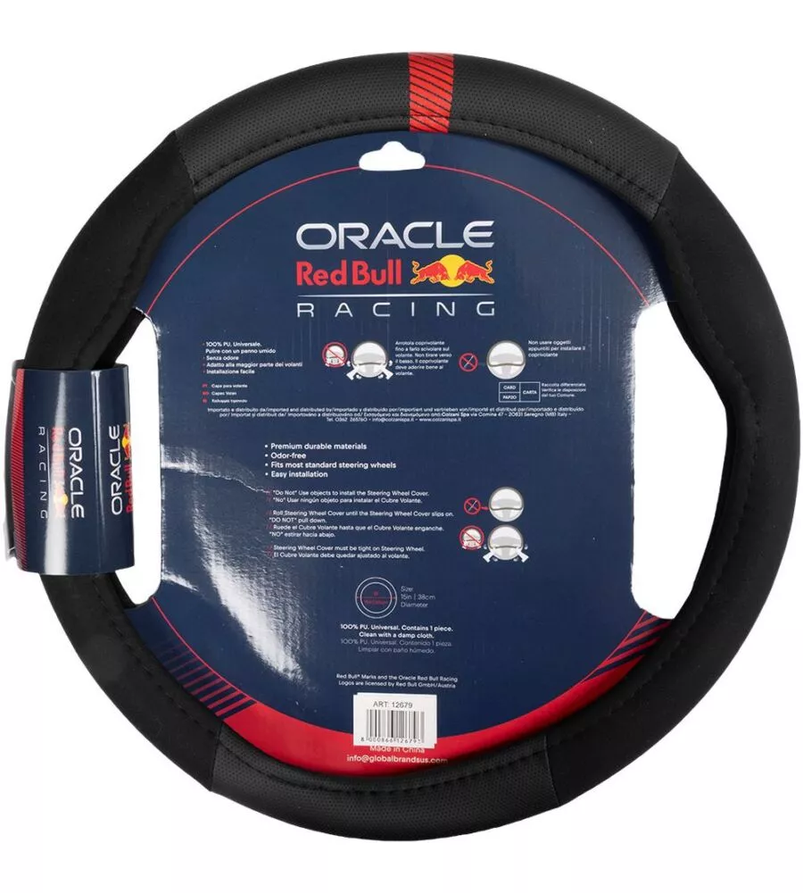 Coprivolante auto universale RedBull "Powerbar" nero e rosso 38 cm