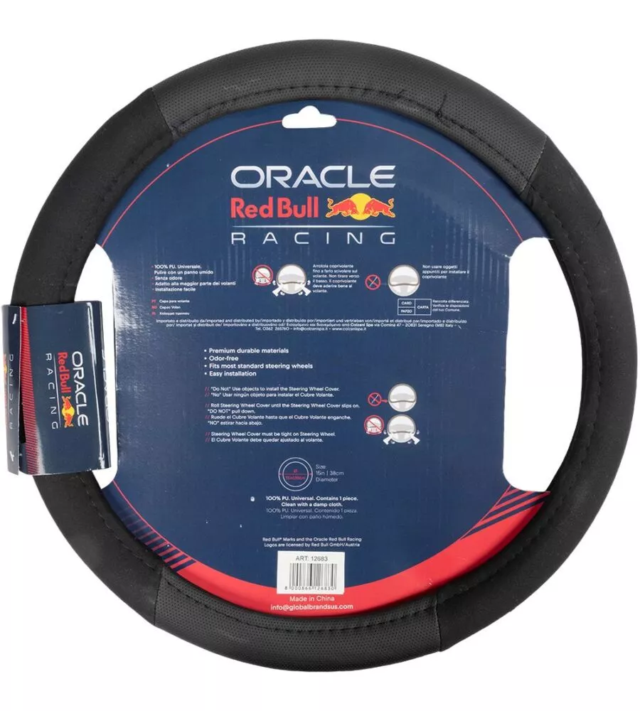 Coprivolante auto universale RedBull "Powerbar" nero e rosso 38 cm