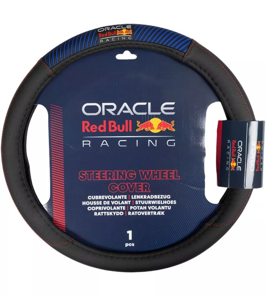 Coprivolante auto universale RedBull "Blended Lines" nero e rosso 38 cm