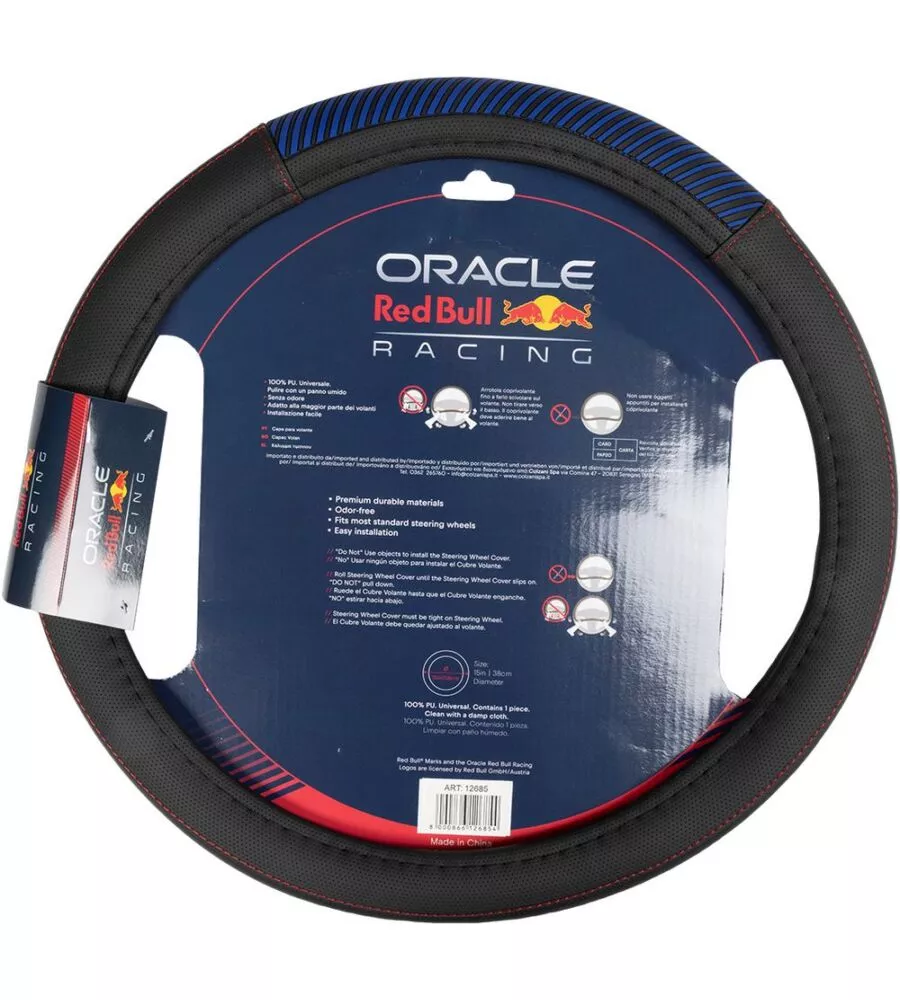 Coprivolante auto universale RedBull "Blended Lines" nero e rosso 38 cm