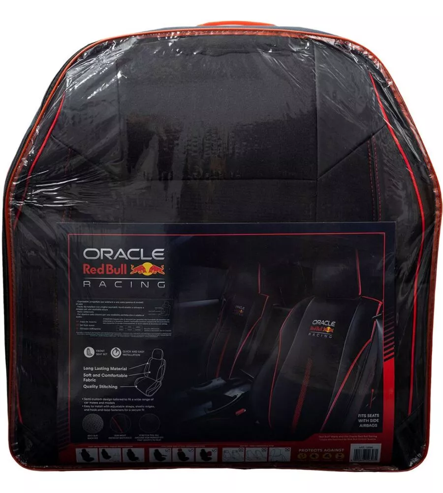 Coprisedile auto RedBull "Powerbar" nero e rosso