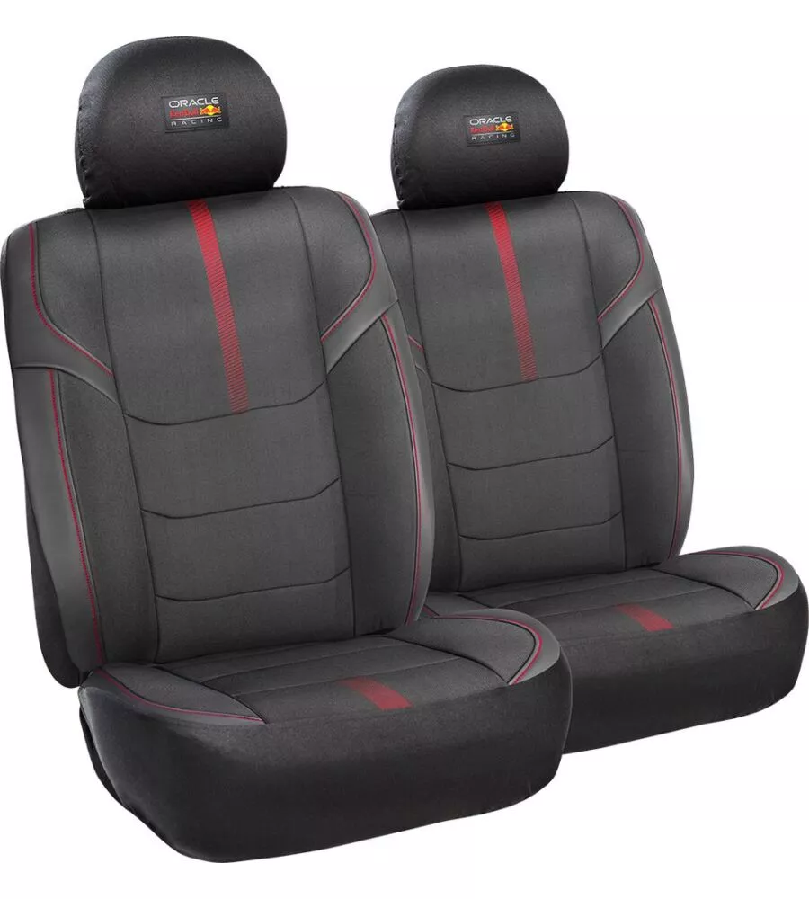 Set 2 pezzi coprisedile auto RedBull "Powerbar" nero e rosso