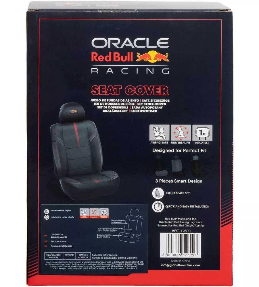 Coprisedile auto RedBull "Powerbar II" nero e rosso