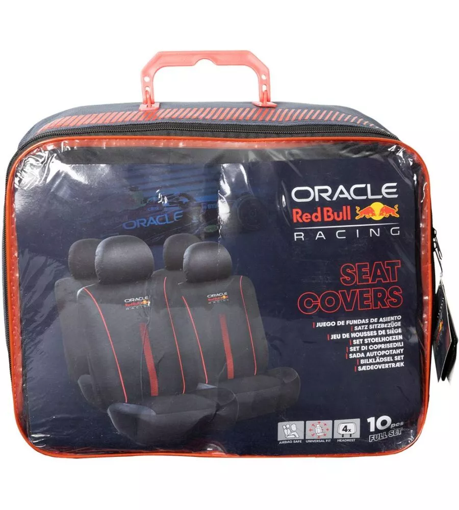 Set 4 coprisedile auto RedBull "Powerbar" nereo e rosso