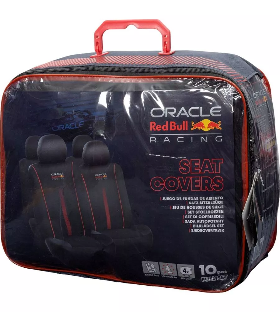 Set 4 coprisedile auto RedBull "Powerbar" nereo e rosso