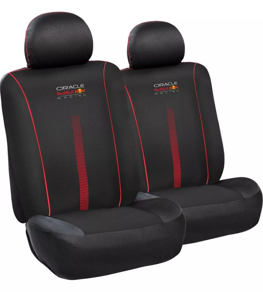 Set 2 pezzi coprisedile auto RedBull "Powerbar" nero e rosso