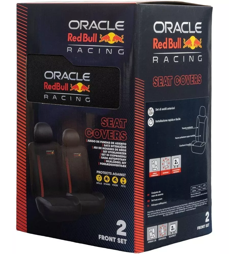 Set coprisedile auto RedBull "PowerBar" nero e rosso 6 pezzi