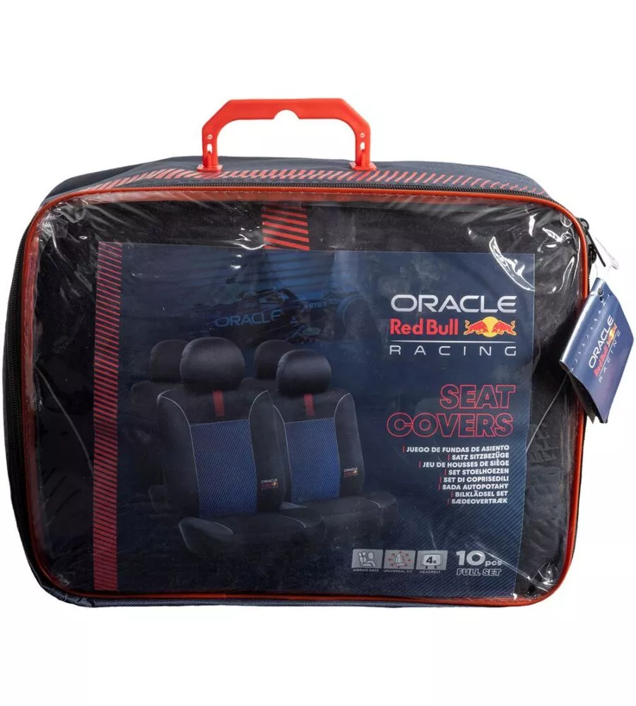 Set 4 pezzi coprisedile RedBull "Blended Lines" nero e rosso