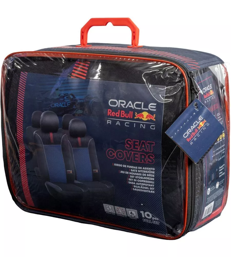 Set 4 pezzi coprisedile RedBull "Blended Lines" nero e rosso