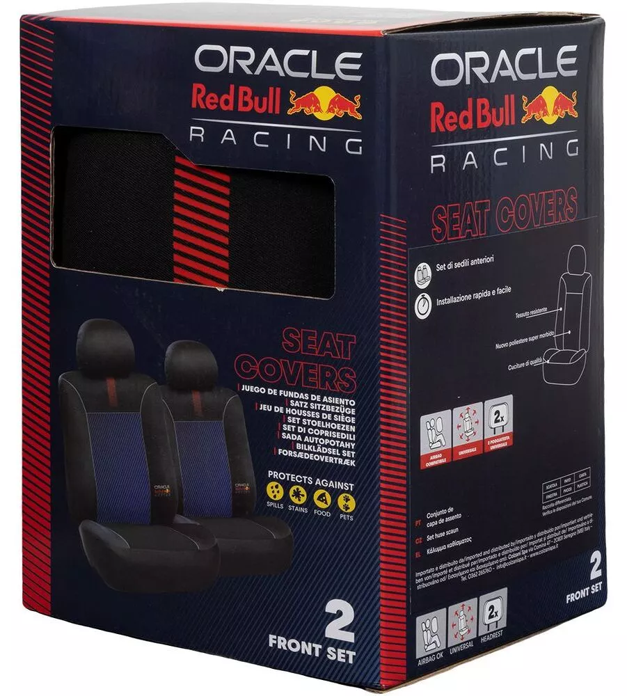 Set 2 coprisedile RedBull "Blended Lines" nero e rosso