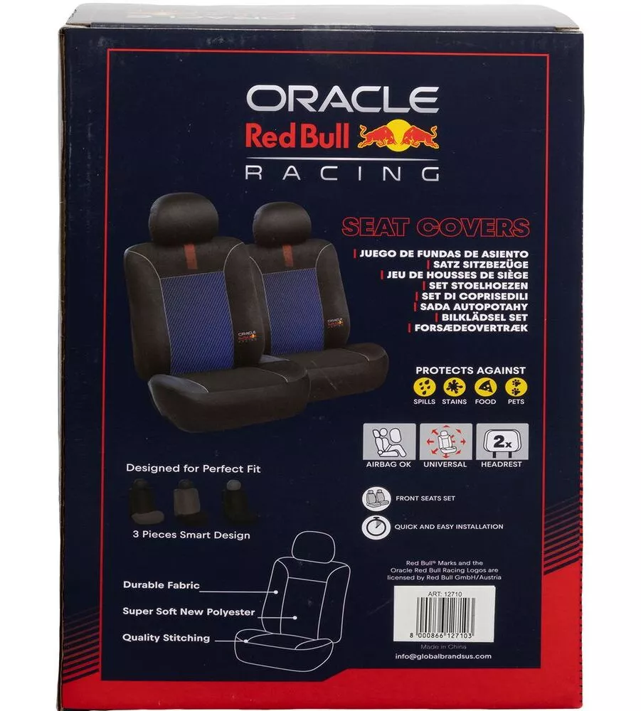 Set 2 coprisedile RedBull "Blended Lines" nero e rosso