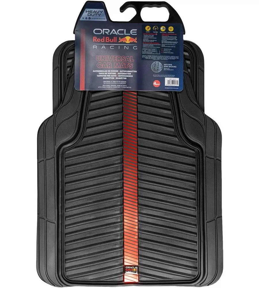 Set 4 tappeti auto RedBull "Bull Flash" nero e rosso