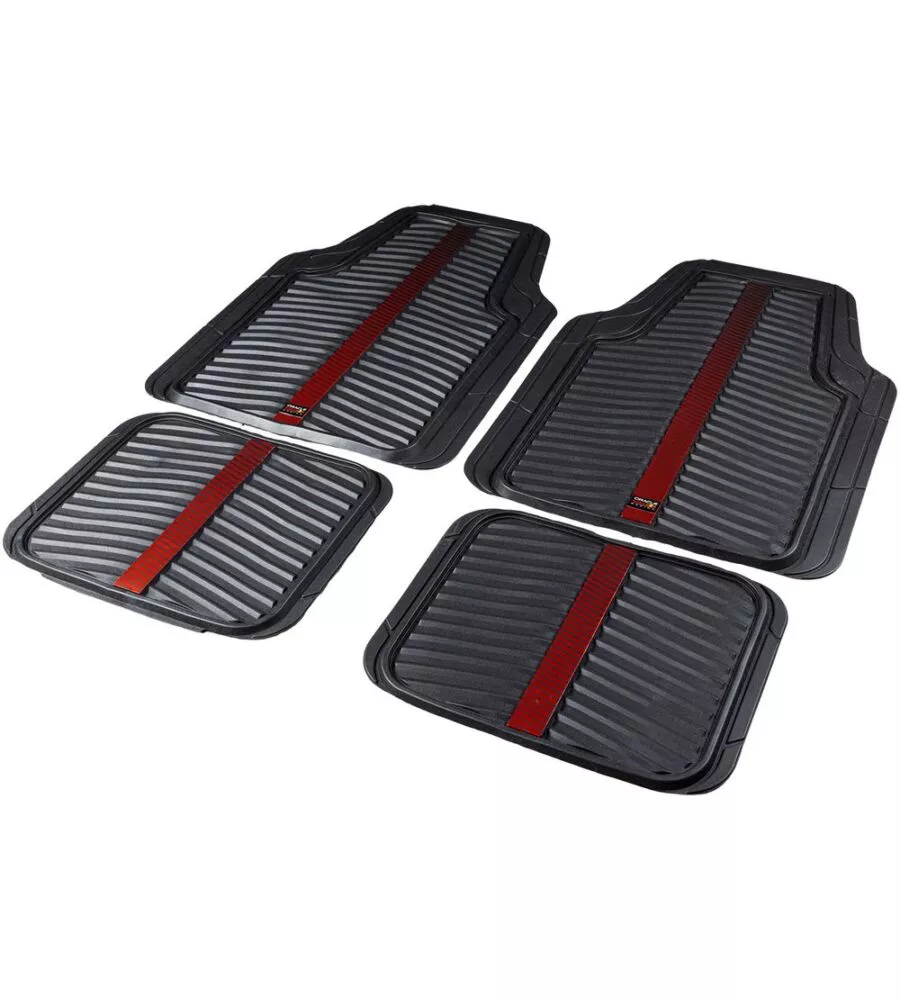 Set 4 tappeti auto RedBull "Bull Flash" nero e rosso