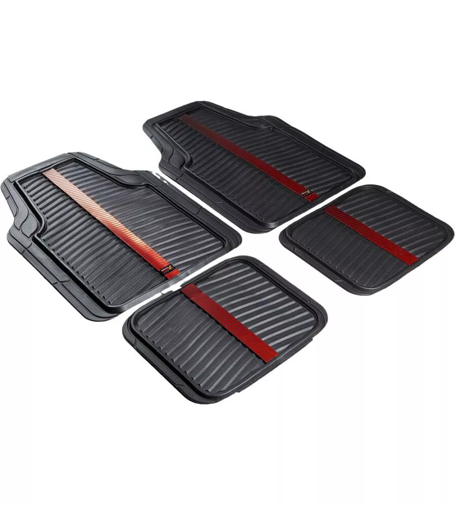 Set 4 tappeti auto RedBull "Bull Flash" nero e rosso