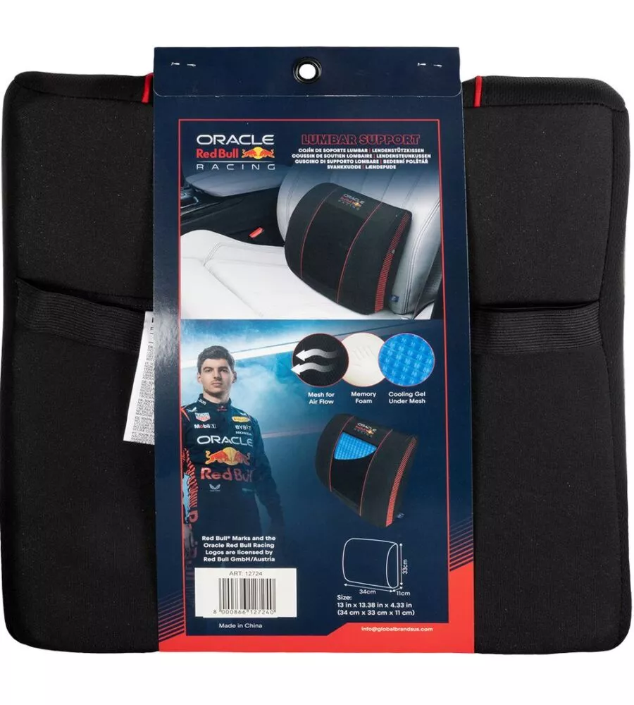 Supporto lombare auto RedBull "Powerbar" nero e rosso