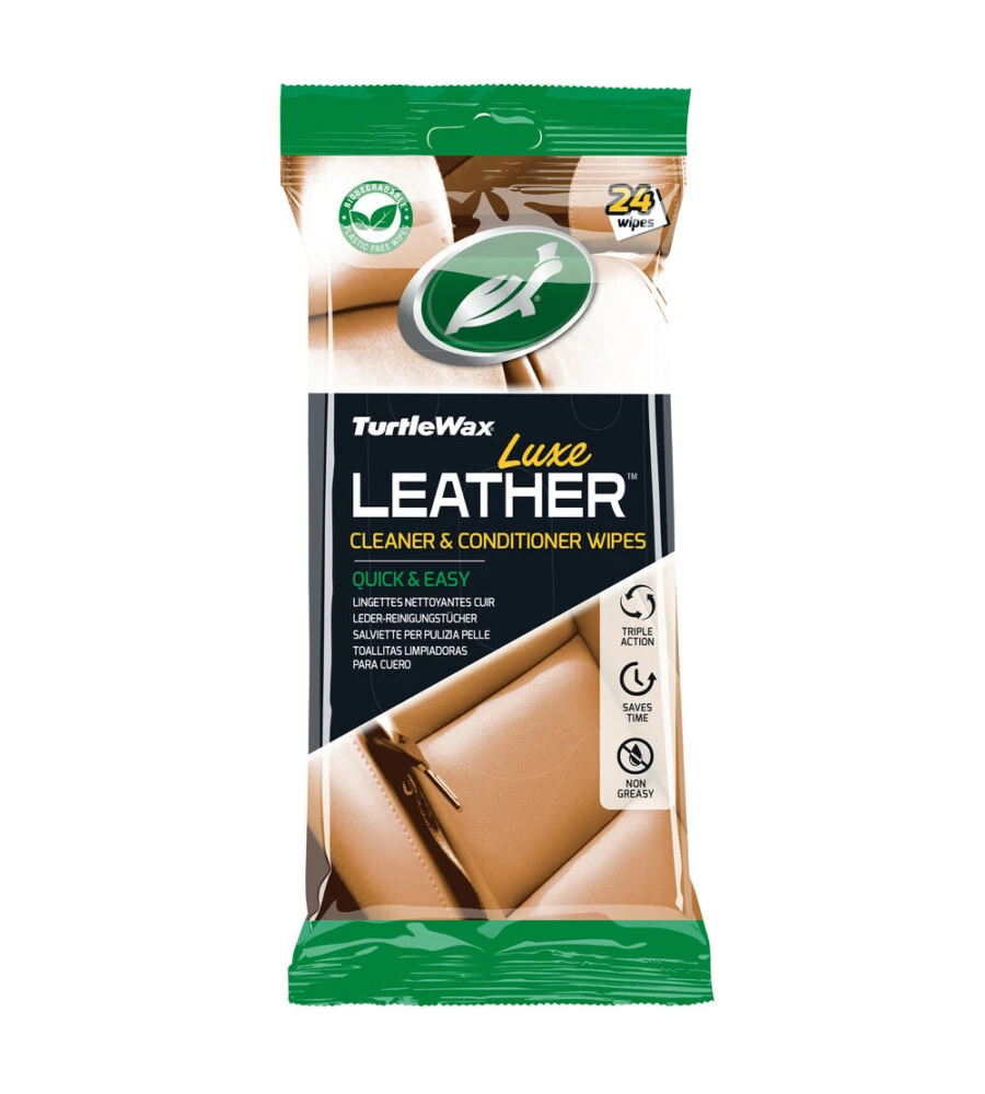 Salviette rinnova pelle TurtleWax "Luxe leather" 24 pezzi