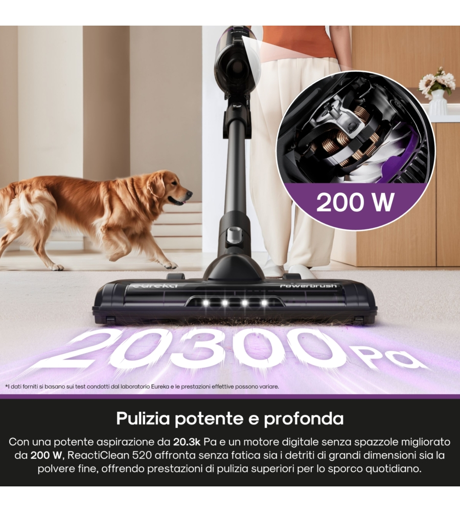 SCOPA ELETTRICA RICARICABILE EUREKA "NEC520" 200W