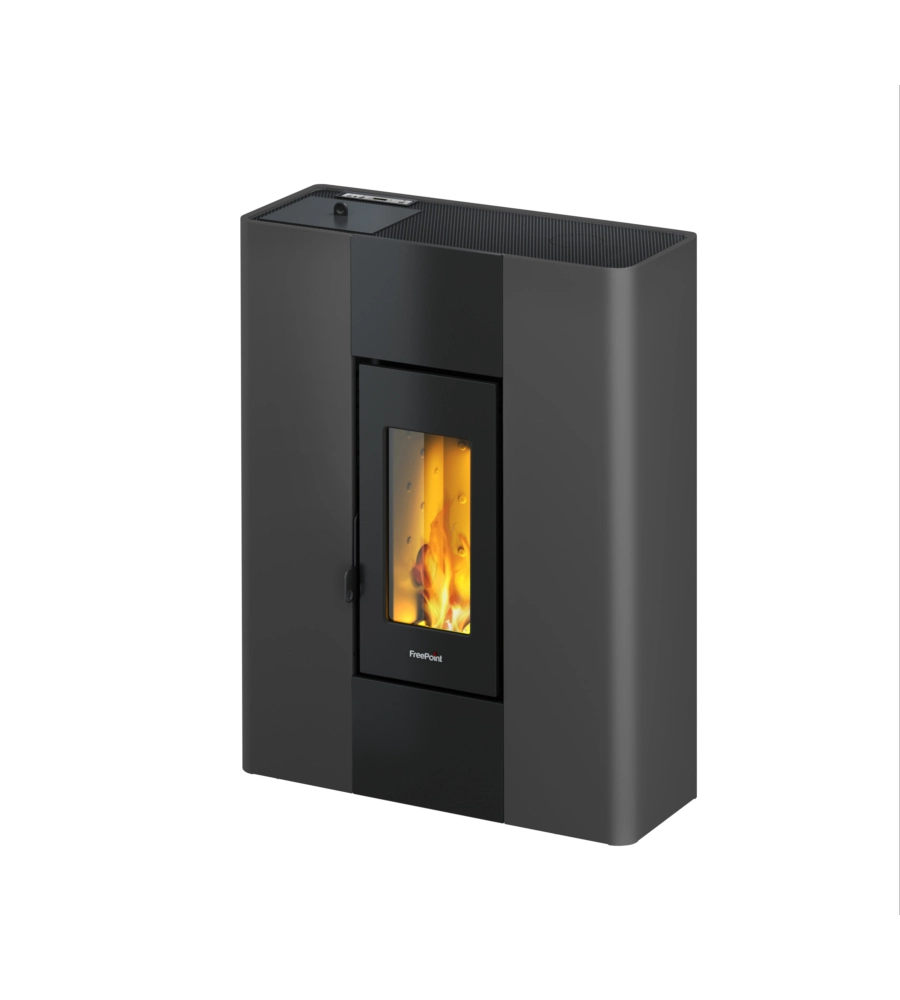 Stufa a pellet ermetica FreePoint "Slim Roxy" antracite 6,9 kW