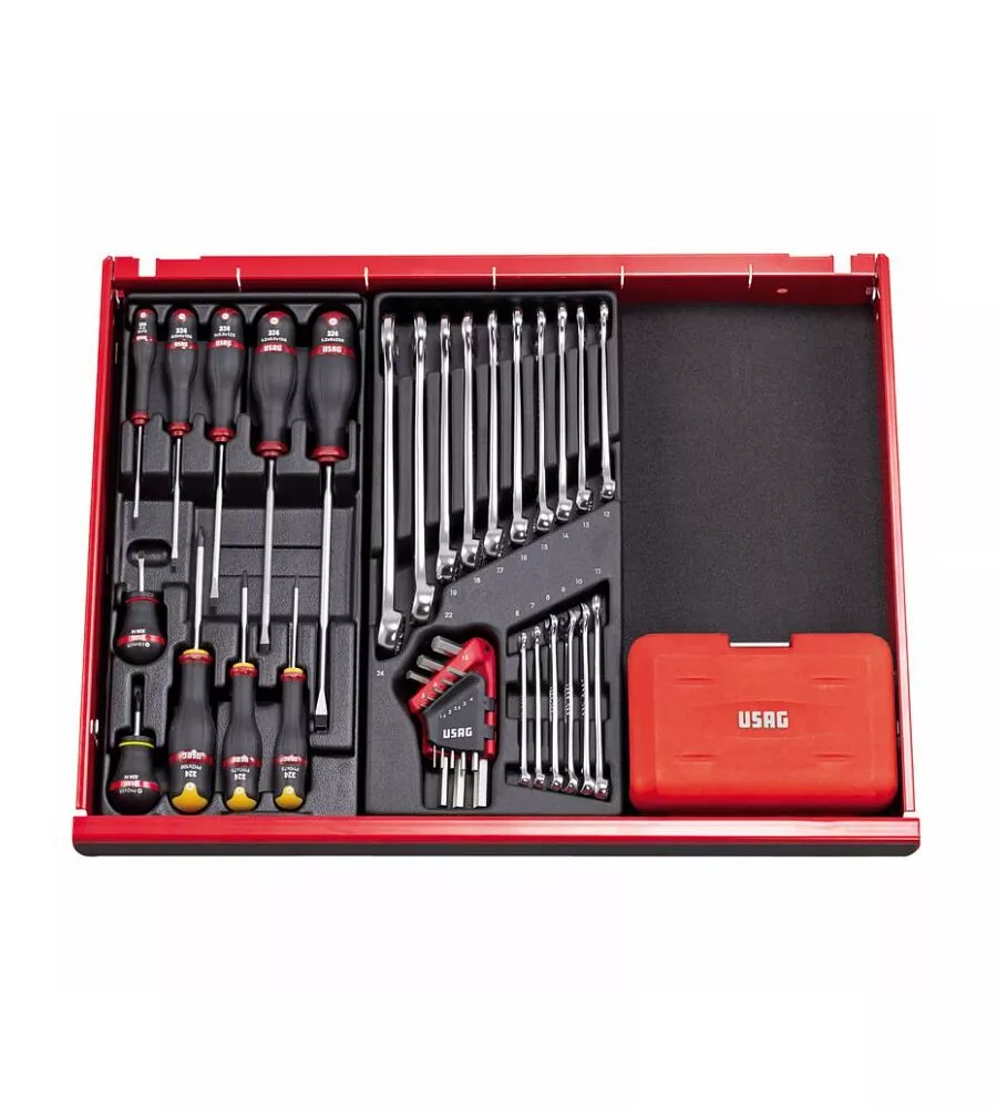 Set 34 pezzi bussole esagonali ed inserti per avvitatura Usag