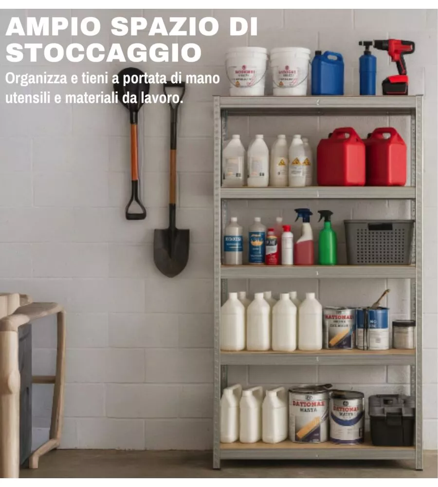 Set 3 scaffali Easy System 5 ripiani