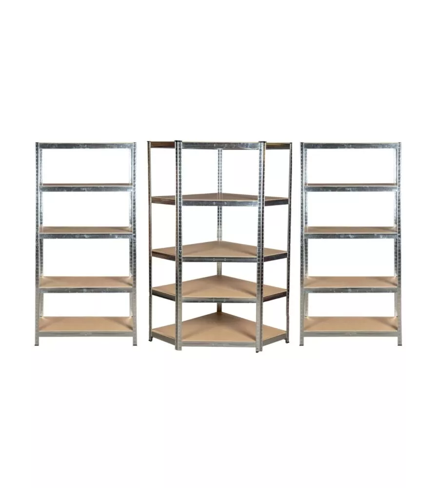 Set 3 scaffali Easy System 5 ripiani