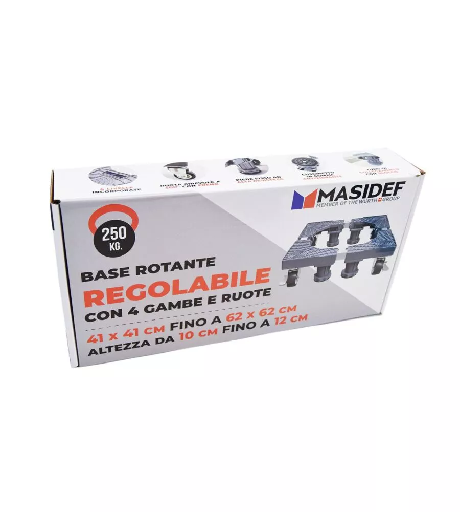 BASE TRASPORTO REGOLABILE CON RUOTE MASIDEF 62X42 CM