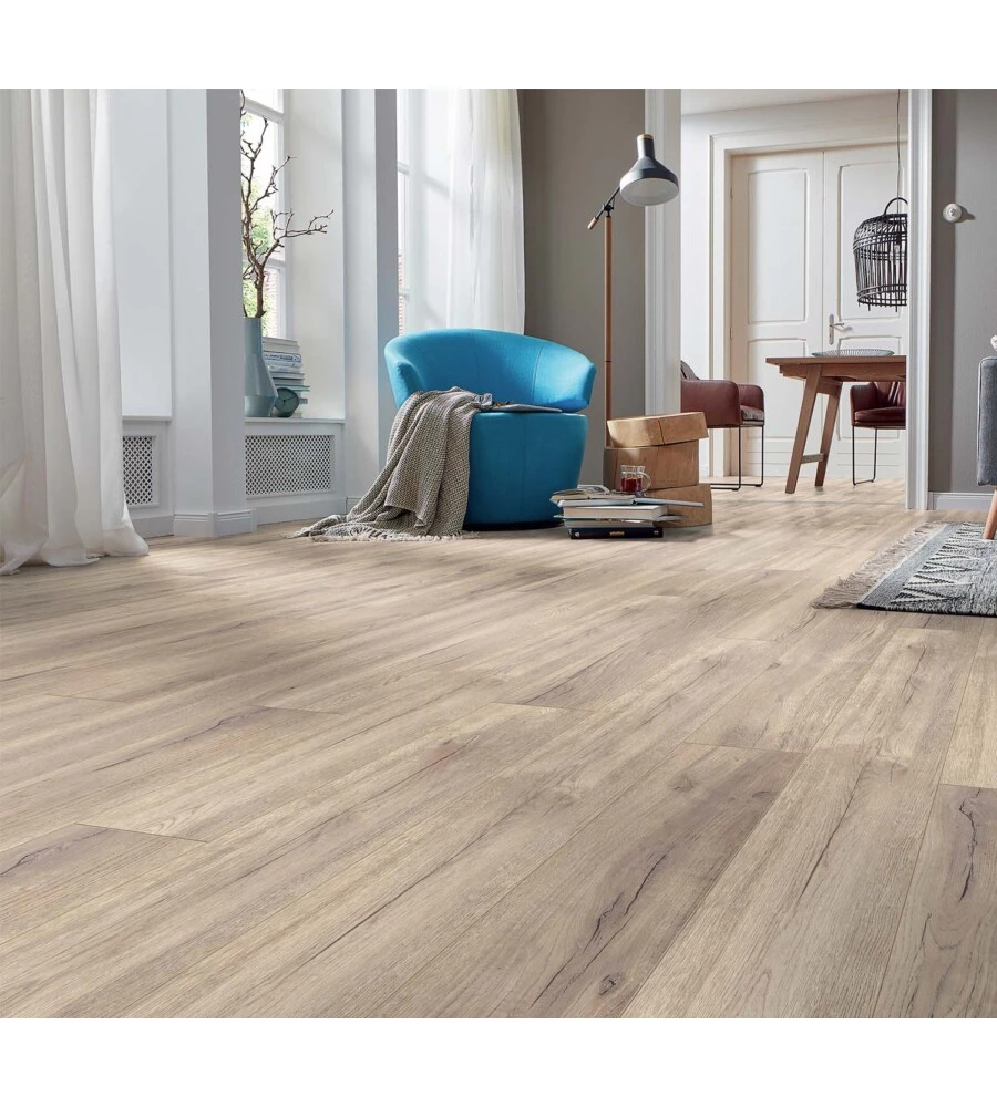 Pavimento laminato ibrido rovere grigio Kimono "Kiwi Petterson" 5.5 mm ac4 2,397 m²