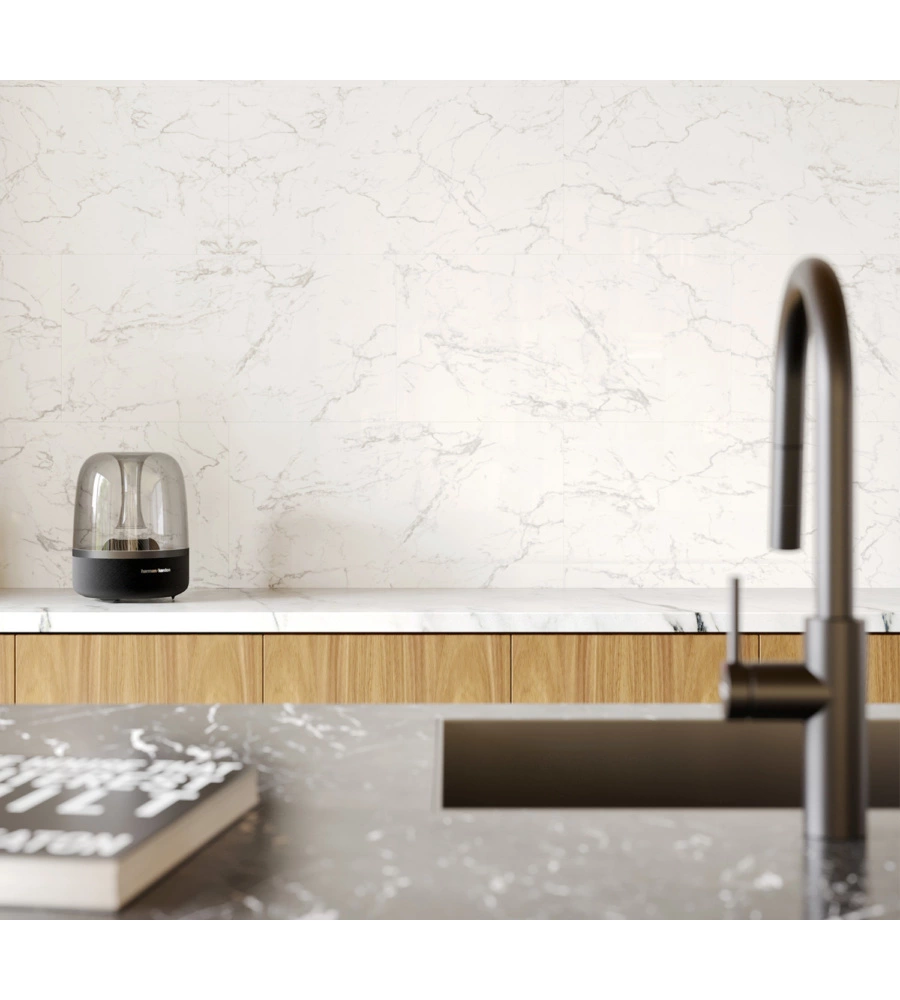 Rivestimento murale in spc Kimono "Dual Marmo Carrara High" 4 mm ac4 1,92 m²