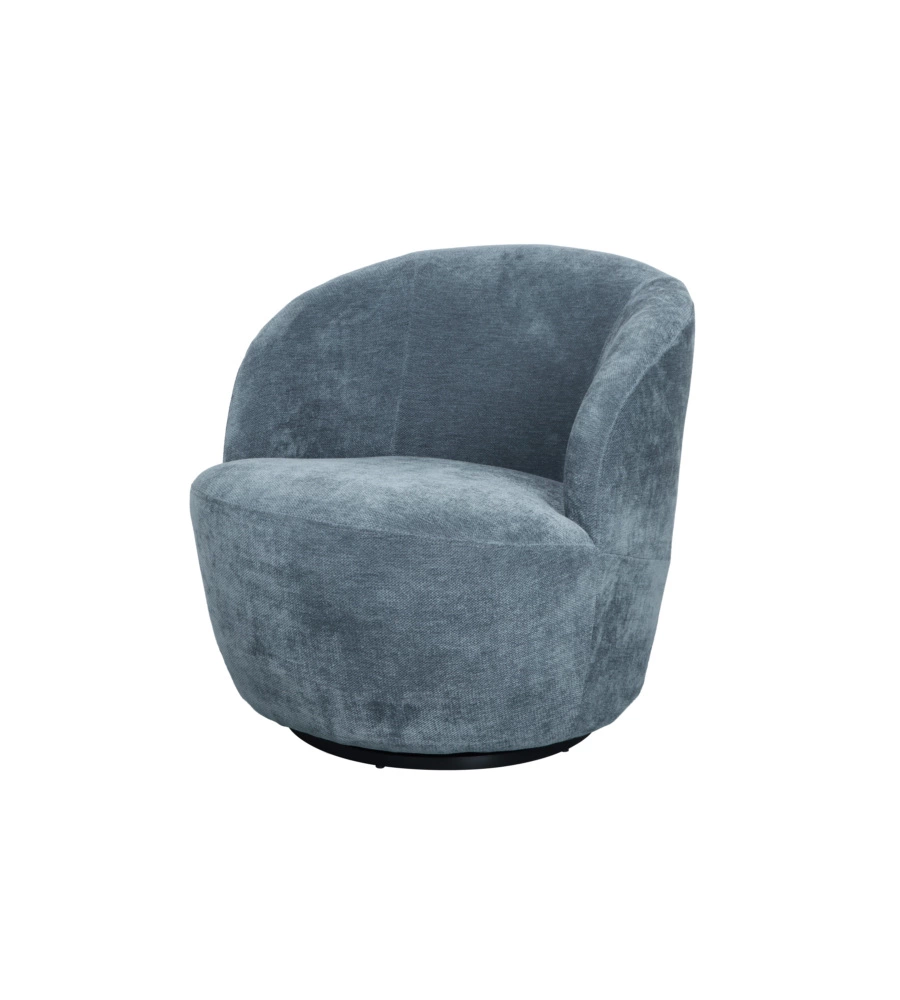 POLTRONA GIREVOLE BELLAHOME "AURA" AZZURRO 62X62X70 CM