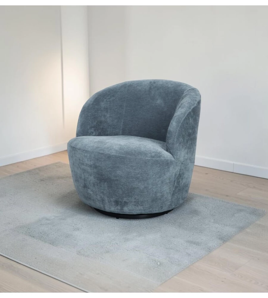 POLTRONA GIREVOLE BELLAHOME "AURA" AZZURRO 65X77X69 CM