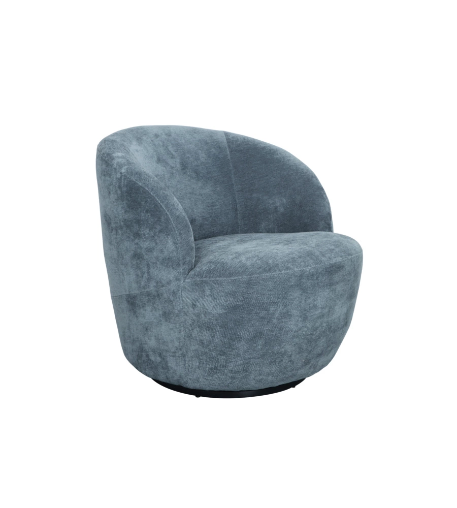 POLTRONA GIREVOLE BELLAHOME "AURA" AZZURRO 62X62X70 CM