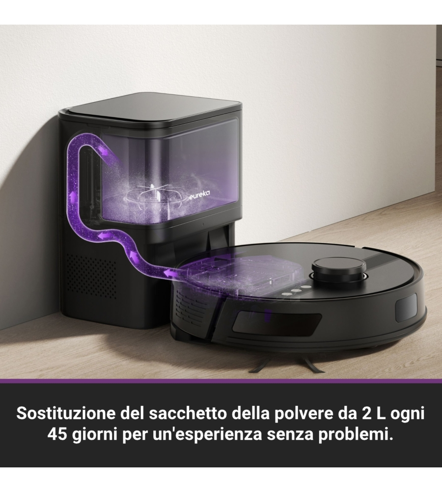 Aspirapolvere lava pavimenti robot con base inclusa Eureka "N6 Plus" 50W 2l