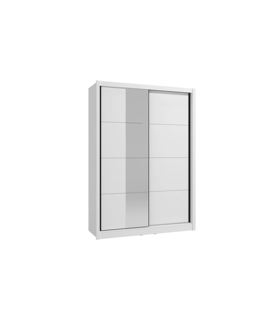 ARMADIO 2 ANTE SCORREVOLI BELLAHOME "ALBA" CON SPECCHIO BIANCO 155,2X59,8X215,7 CM
